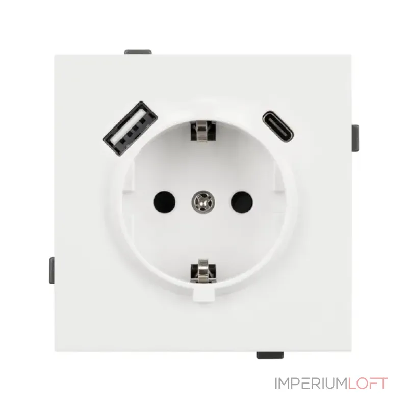 Механизм розетки с USB зарядкой O-MUAC-SFPL-WH (230V 16A) Arlight 054610 Механизм розетки с USB зарядкой O-MUAC-SFPL-WH (230V 16A) Arlight 054610