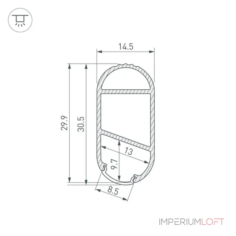 Профиль WARDROBE-1530-2000 ANOD BLACK Arlight 054942