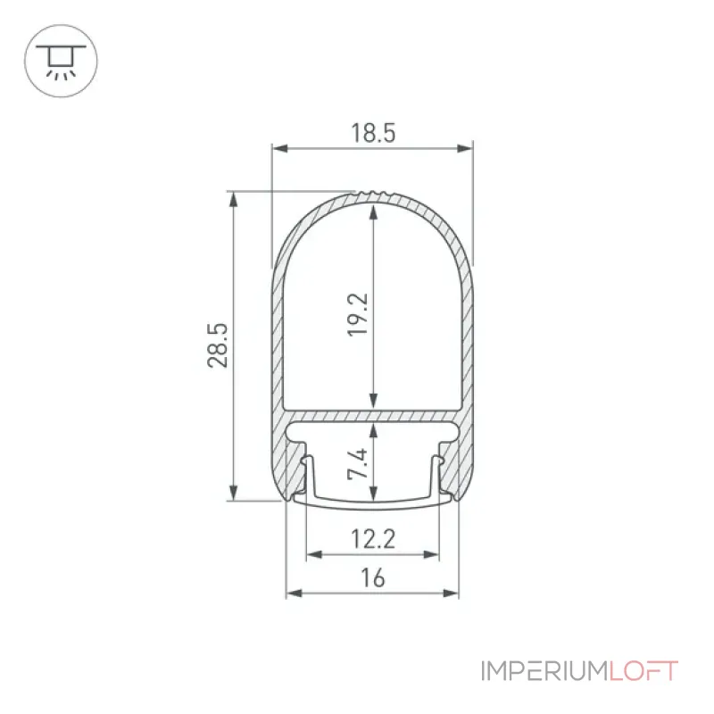 Профиль WARDROBE-1930-2000 ANOD BLACK Arlight 054943