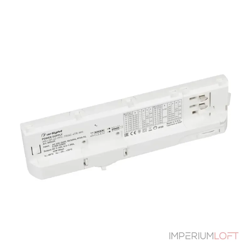 Блок питания для трековых систем ARJ-SP-42-PFC-TRIAC-4TR-WH (42W 9-40V 0.3-1.05A IP20) Arlight 055220 Блок питания для трековых систем ARJ-SP-42-PFC-TRIAC-4TR-WH (42W 9-40V 0.3-1.05A IP20) Arlight 055220