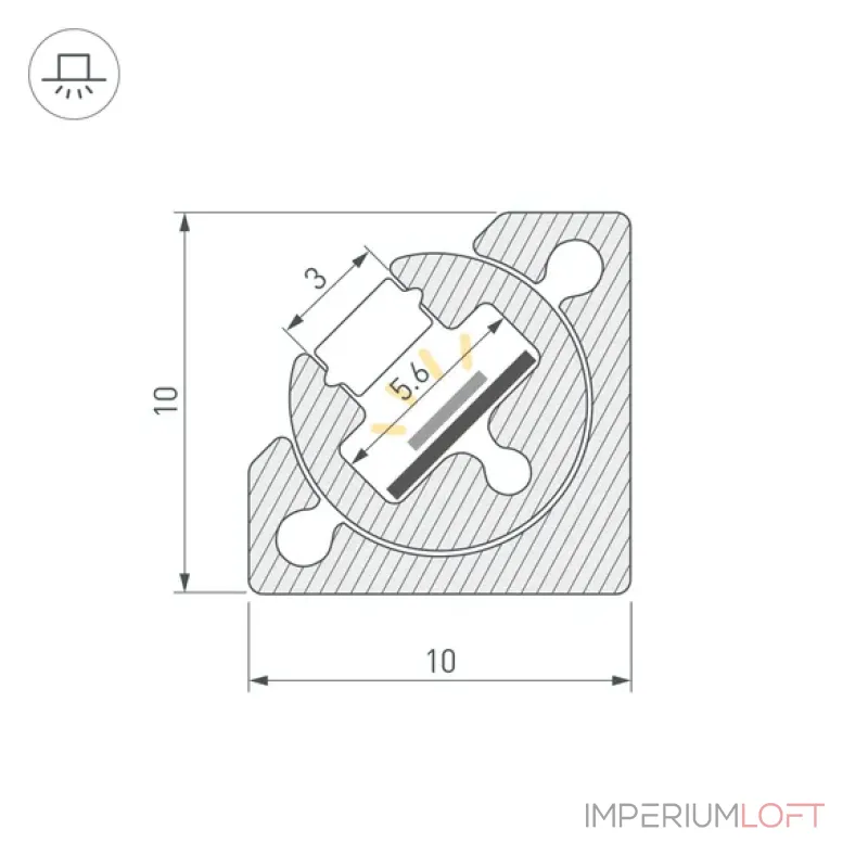 Профиль с экраном SL-KANT-H10-ROTATE-2000 CHAMPAGNE GOLD Arlight 055323 Профиль с экраном SL-KANT-H10-ROTATE-2000 CHAMPAGNE GOLD Arlight 055323
