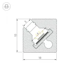 Профиль с экраном SL-KANT-H10-SQUARE-2000 IRON GREY Arlight 055325
