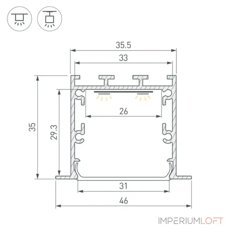 Профиль LINIA49-F-М-2500 BLACK Arlight 055395 Профиль LINIA49-F-М-2500 BLACK Arlight 055395