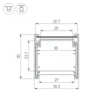 Профиль LINE-3535-BENT-SIDE-2000 ANOD Arlight 055738
