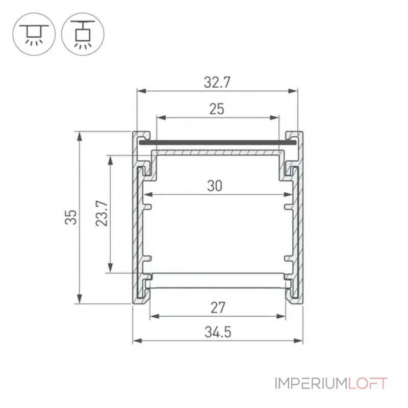 Профиль LINE-3535-BENT-SIDE-2000 ANOD Arlight 055738