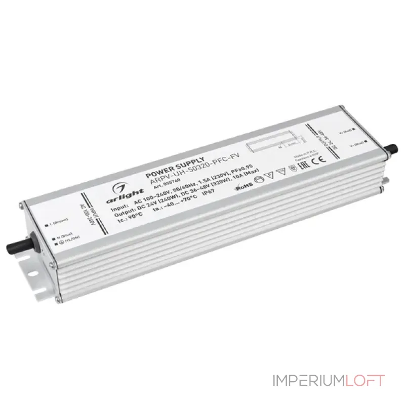 Блок питания ARPV-UH-50320-PFC-FV (24V 240W 36-48V 320W 10A IP67) Arlight 055740 Блок питания ARPV-UH-50320-PFC-FV (24V 240W 36-48V 320W 10A IP67) Arlight 055740