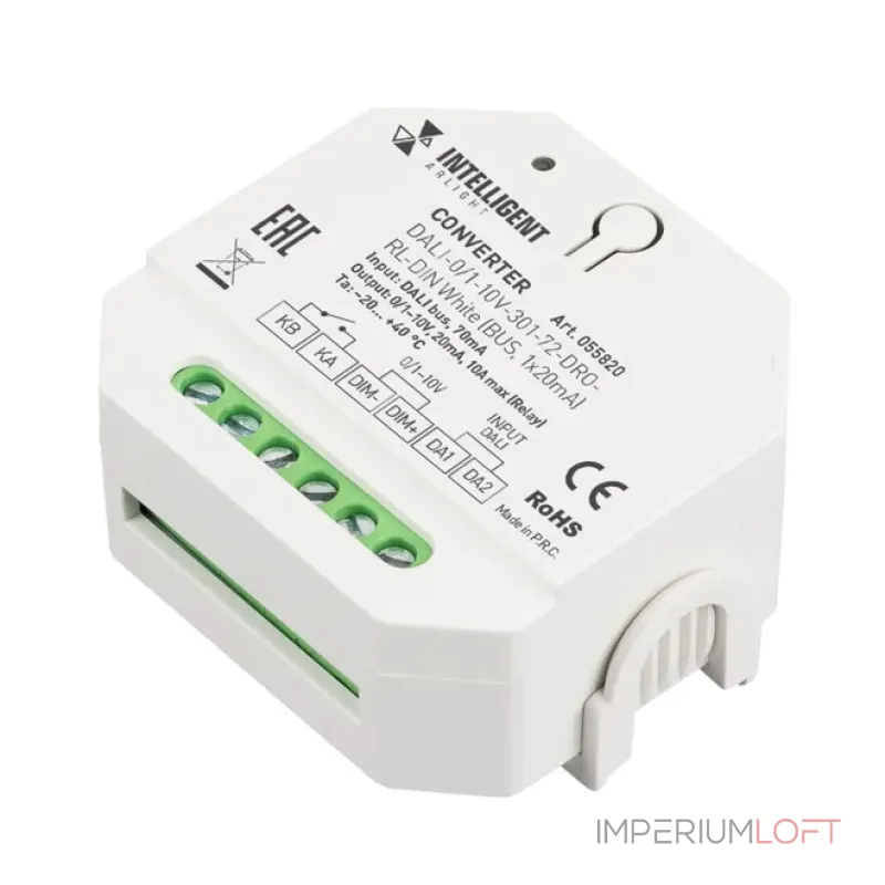 Конвертер DALI-0/1-10V-301-72-DRO-RL-DIN White (BUS 1x20mA IARL IP20) Arlight 055820 Конвертер DALI-0/1-10V-301-72-DRO-RL-DIN White (BUS 1x20mA IARL IP20) Arlight 055820