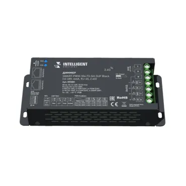 Диммер SMART-PWM-104-73-SH-SUF Black (12-48V 4x6A RJ-45 2.4G IARL IP20) Arlight 055881 Диммер SMART-PWM-104-73-SH-SUF Black (12-48V 4x6A RJ-45 2.4G IARL IP20) Arlight 055881