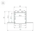 Профиль LINIA32-FANTOM-3000 ANOD Arlight 056262