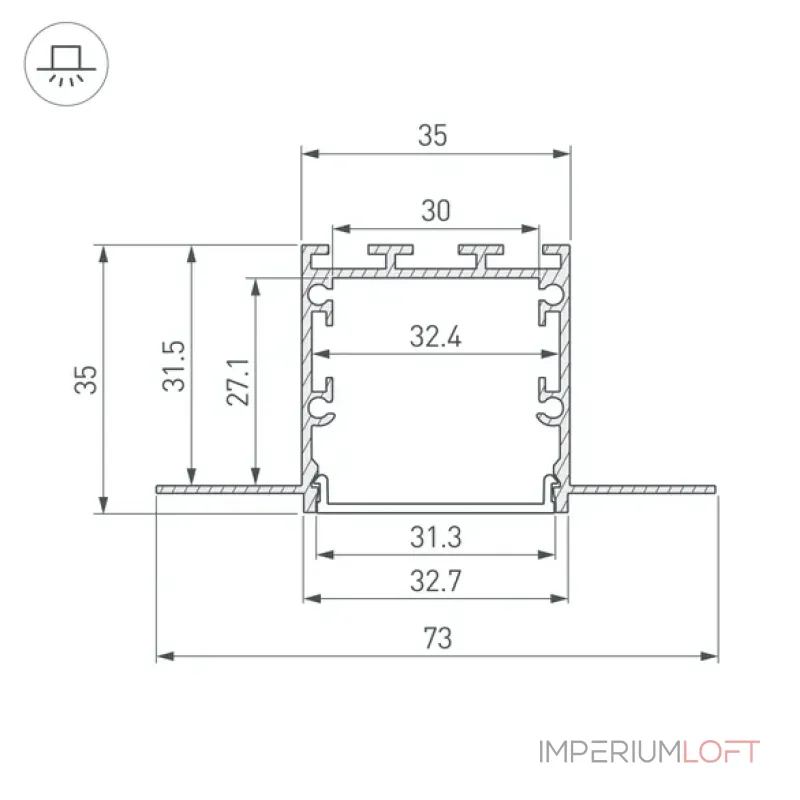Профиль LINIA32-FANTOM-3000 ANOD Arlight 056262