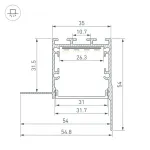 Профиль LINIA32-FANTOM-EDGE-2000 ANOD Arlight 056263
