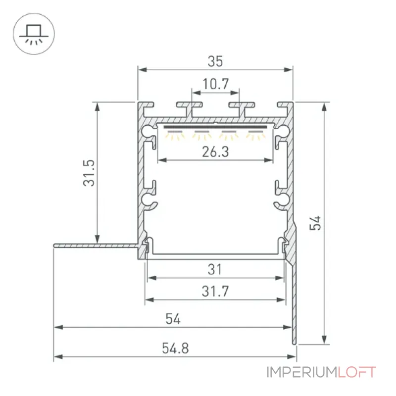 Профиль LINIA32-FANTOM-EDGE-2000 ANOD Arlight 056263