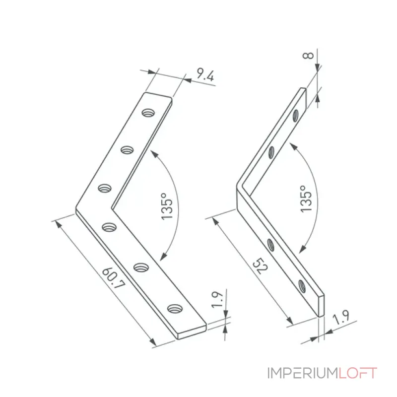 Соединитель профиля LINE-6070-135 Set Arlight 056821