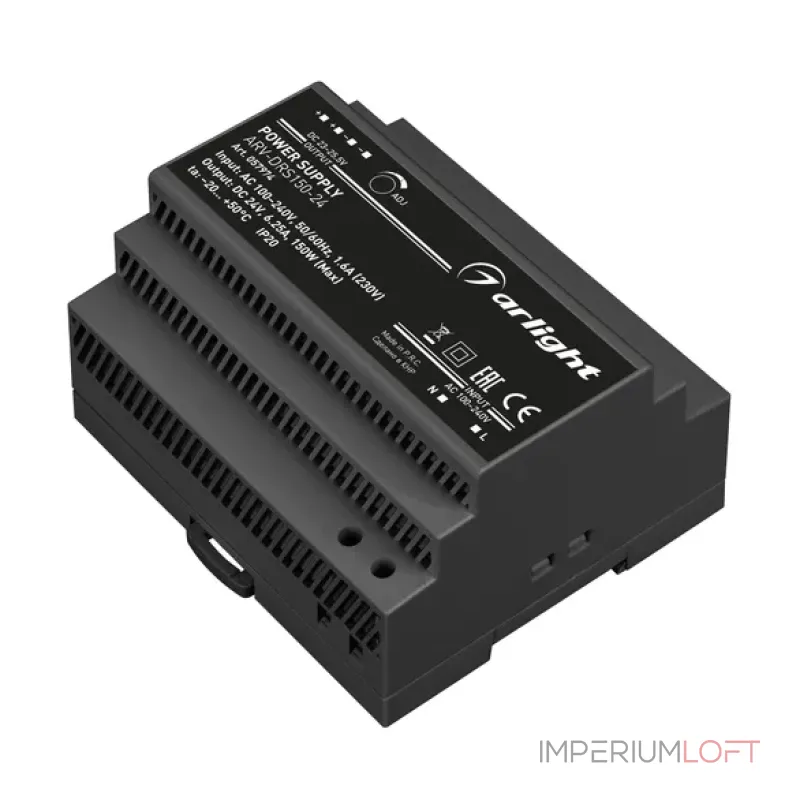 Блок питания ARV-DRS-150-24 (24V 6.25A 150W IP20 DIN-рейка) Arlight 057074 Блок питания ARV-DRS-150-24 (24V 6.25A 150W IP20 DIN-рейка) Arlight 057074
