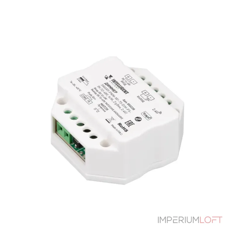 Диммер SMART-PWM-101-72-DIM-PD-IN (12-48V 1x9A ZigBee 2.4G IARL IP20) Arlight 058220 Диммер SMART-PWM-101-72-DIM-PD-IN (12-48V 1x9A ZigBee 2.4G IARL IP20) Arlight 058220