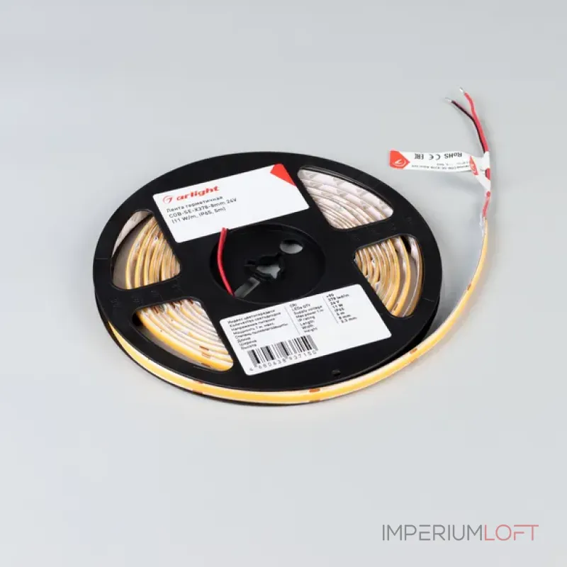 Светодиодная лента герметичная COB-SE-X378-8mm 24V Warm2700 (11 W/m IP65 5m) Arlight 058303 (цена за метр, лот от 5 м)