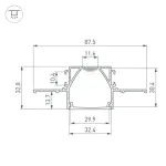 Профиль LINIA32-FANTOM-MID-2000 ANOD Arlight 058472