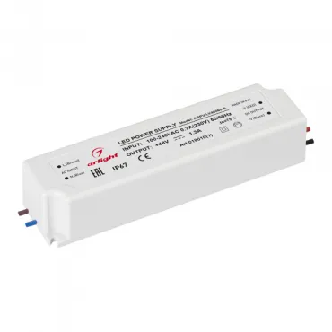 Arlight Блок питания ARPV-LV48060-A 48В 1.3A 60Вт IP67 019010(1) Arlight Блок питания ARPV-LV48060-A 48В 1.3A 60Вт IP67 019010(1)