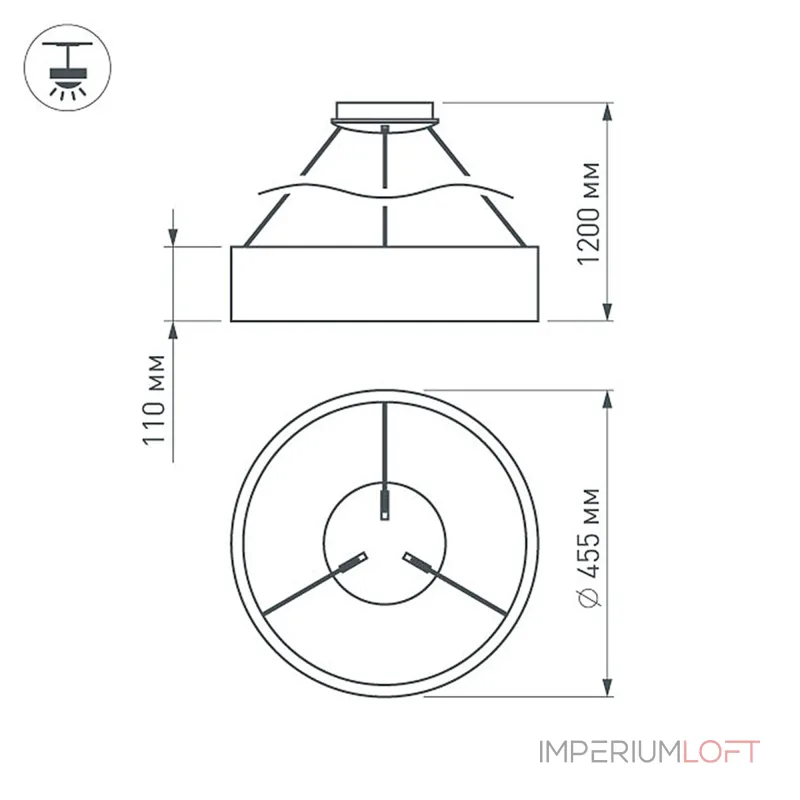 Arlight Светильник SP-TOR-RING-HANG-R460-33Вт Day4000 WH 120 deg IP20 022147(1)