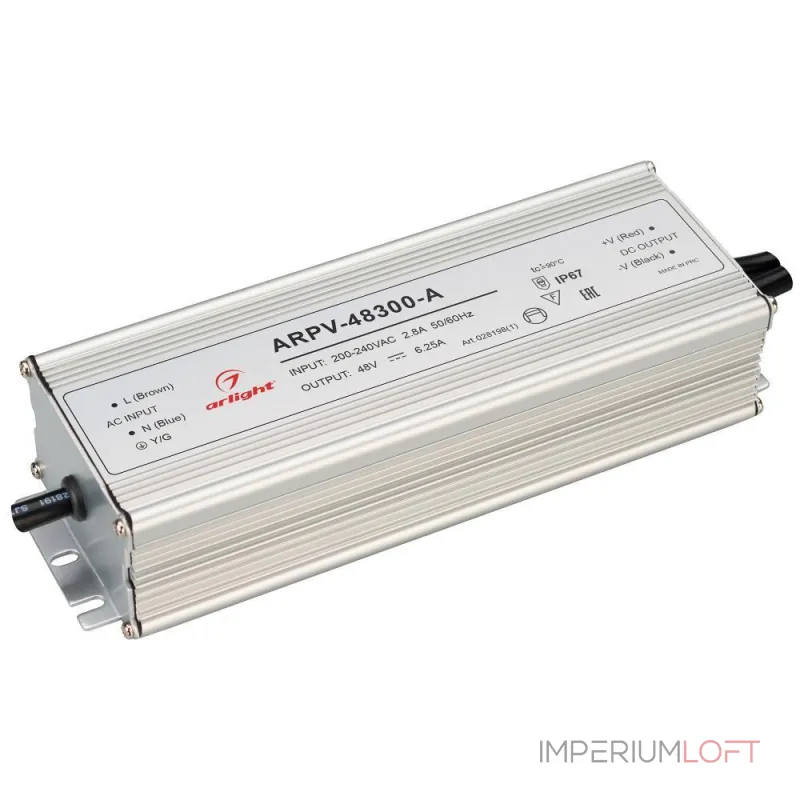 Arlight Блок питания ARPV-48300-A 48В 6.25A 300Вт IP67 028198(1) Arlight Блок питания ARPV-48300-A 48В 6.25A 300Вт IP67 028198(1)