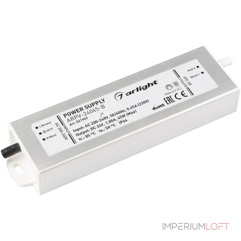 Arlight Блок питания ARPV-24045-B 24В 1.9A 45Вт IP67 021965 Arlight Блок питания ARPV-24045-B 24В 1.9A 45Вт IP67 021965