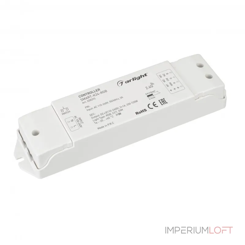 Arlight Контроллер SMART-K24-RGB 230В 3x1A 2.4G IP20 028293 Arlight Контроллер SMART-K24-RGB 230В 3x1A 2.4G IP20 028293