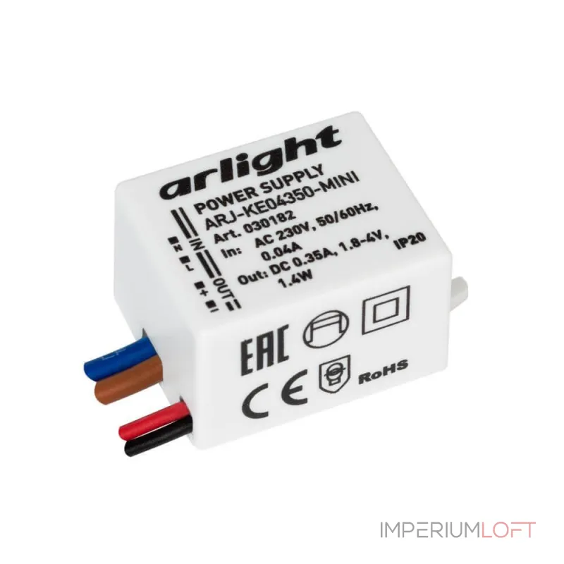 Arlight Блок питания ARJ-KE04350-MINI 1.4Вт 350mA IP20 030182 Arlight Блок питания ARJ-KE04350-MINI 1.4Вт 350mA IP20 030182