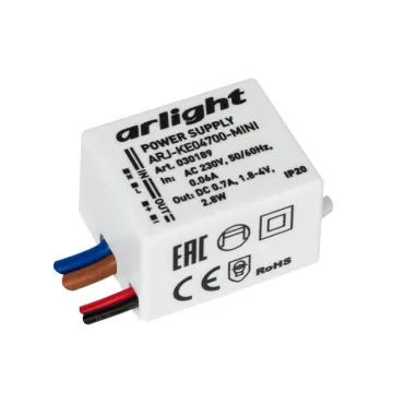 Arlight Блок питания ARJ-KE04700-MINI 2.8Вт 700mA IP20 030189 Arlight Блок питания ARJ-KE04700-MINI 2.8Вт 700mA IP20 030189