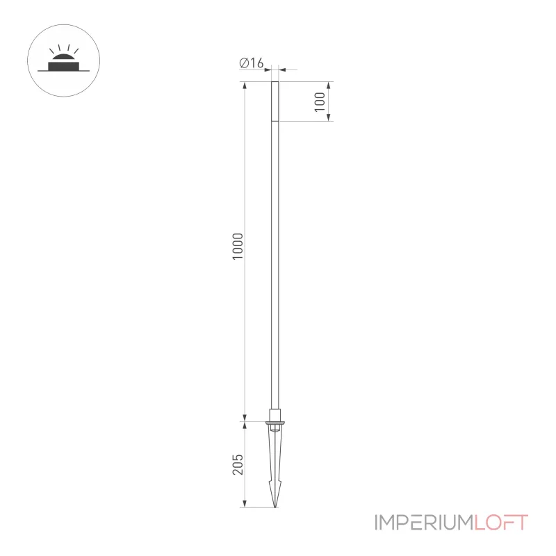 Arlight Светильник KT-CANNA-L1000-1Вт Warm3000 DG 110 deg 24В IP65 034163