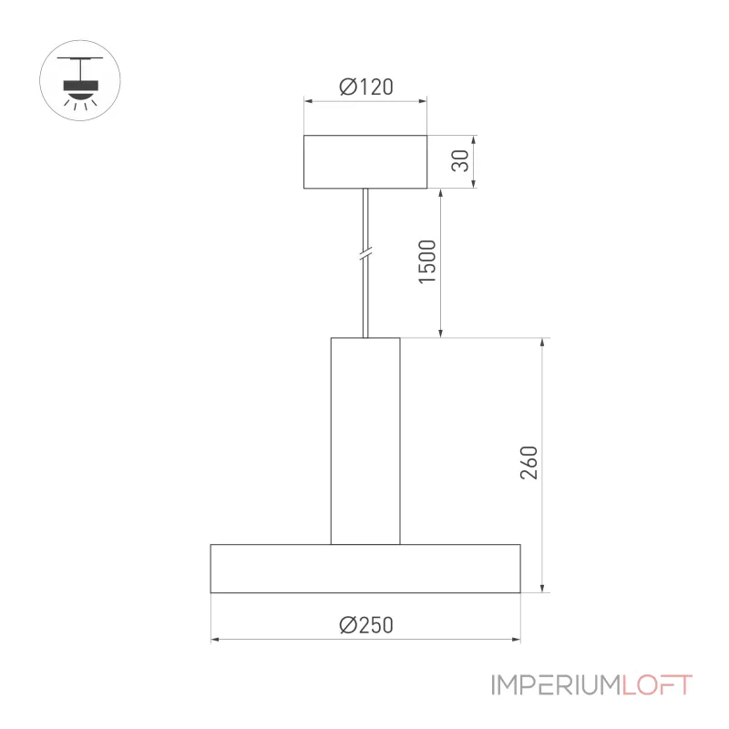 Arlight Светильник SP-ERIC-R250-8Вт Warm3000 BK 120 deg 230В IP20 035930