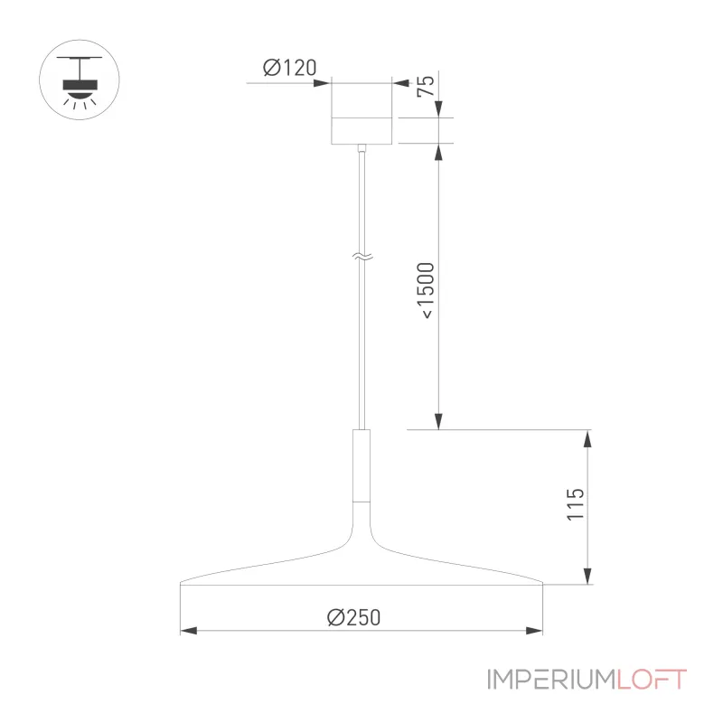 Arlight Светильник SP-FIORE-R250-8Вт Warm3000 WH 120 deg 230В IP20 035953