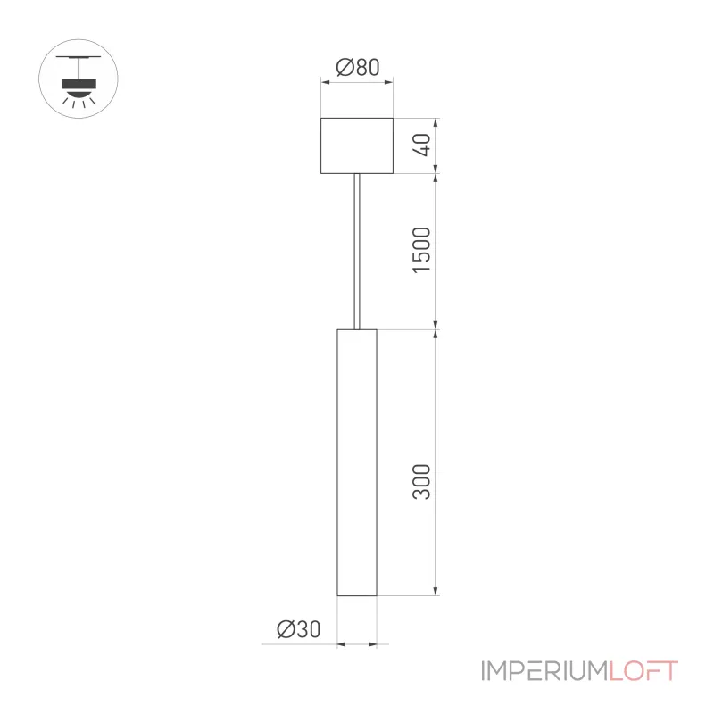 Arlight Светильник SP-PIPE-HANG-L300-R30-9Вт Warm3000 BK 24 deg 230В IP20 038609