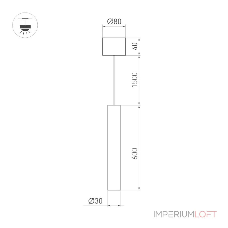 Arlight Светильник SP-PIPE-HANG-L600-R30-9Вт Warm3000 WH 24 deg 230В IP20 038616