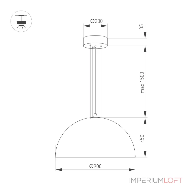 Arlight Светильник SP-RESTO-HANG-R900-112Вт Warm3000 BK 100 deg 230В IP20 039929