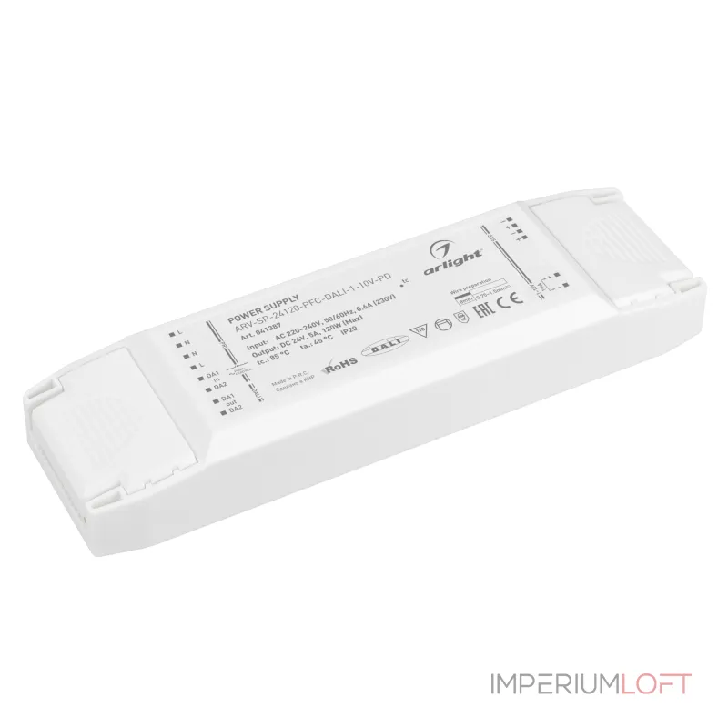 Arlight Блок питания ARV-SP-24120-PFC-DALI-1-10В-PD 24В 5A 120Вт IP20 041387 Arlight Блок питания ARV-SP-24120-PFC-DALI-1-10В-PD 24В 5A 120Вт IP20 041387