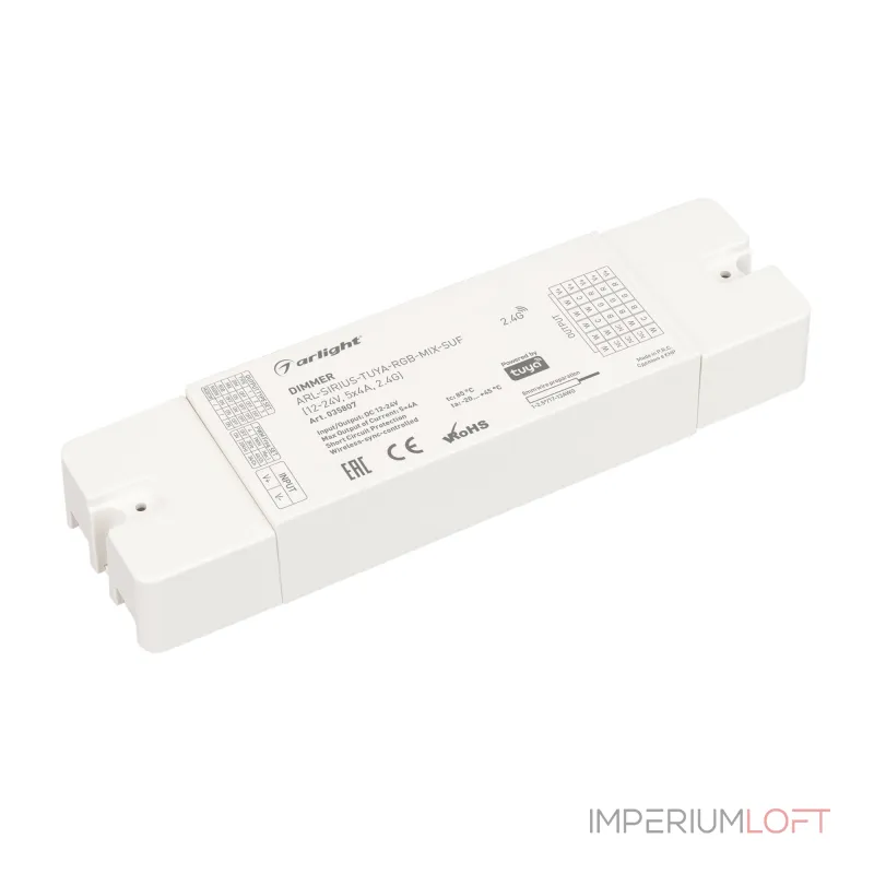 Arlight Диммер ARL-SIRIUS-TUYA-RGB-MIX-SUF 12-24В 5x4A 2.4G IP20 035807 Arlight Диммер ARL-SIRIUS-TUYA-RGB-MIX-SUF 12-24В 5x4A 2.4G IP20 035807
