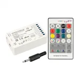 Arlight Аудиоконтроллер ARL-SOUND-RGB/RGBW 12-24В 4x4A RF ПДУ 24кн IP20 034726