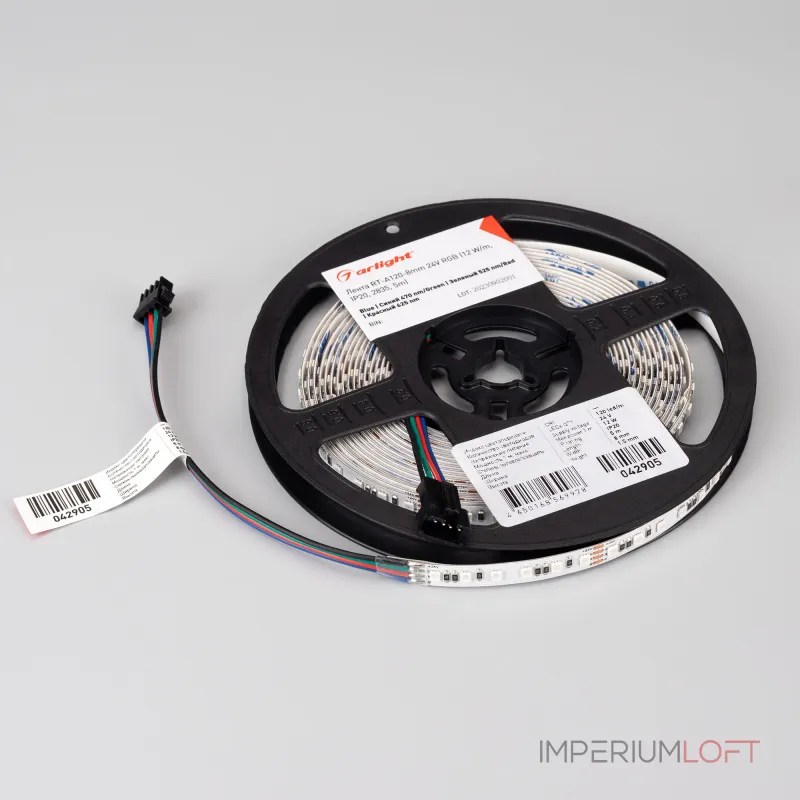 Arlight Лента RT-A120-8mm 24В RGB 12 В/м IP20 2835 5м 042905 Arlight Лента RT-A120-8mm 24В RGB 12 В/м IP20 2835 5м 042905