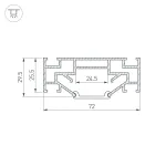 Arlight Профиль STRETCH-25-CEIL-CENTER-2000 Алюминий 040060
