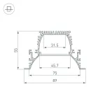 Arlight Профиль ARH-POWER-W90-F-COMFORT-2000 ANOD Алюминий 036357
