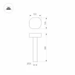 Arlight Светильник LGD-SWAMP-BOLL-H500-7Вт Warm3000 GR 93 deg 230В IP65 029968