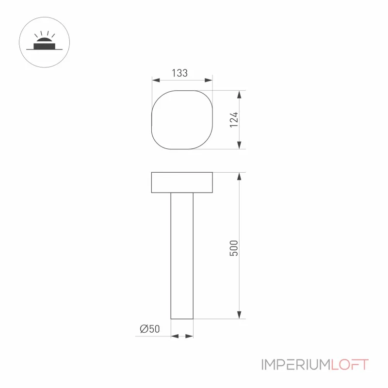 Arlight Светильник LGD-SWAMP-BOLL-H500-7Вт Warm3000 GR 93 deg 230В IP65 029968