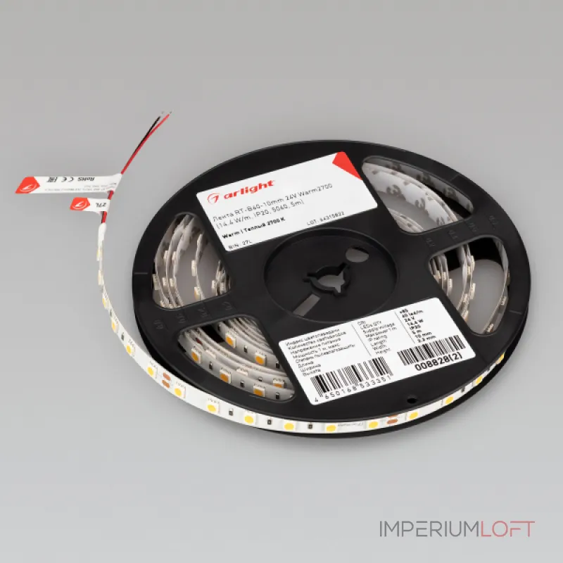 Лента RT-B60-10mm 24В Warm2700 14.4 В/м IP20 5м Arlight 14.4 Вт/м IP20 008828(3)