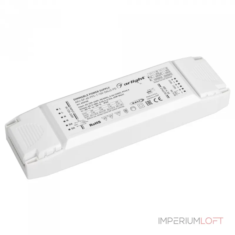 Arlight Блок питания ARJ-SP-60-PFC-1-10В-DALI2-PD 60Вт 9-58В 2x0.3-0.9A IP20 033730