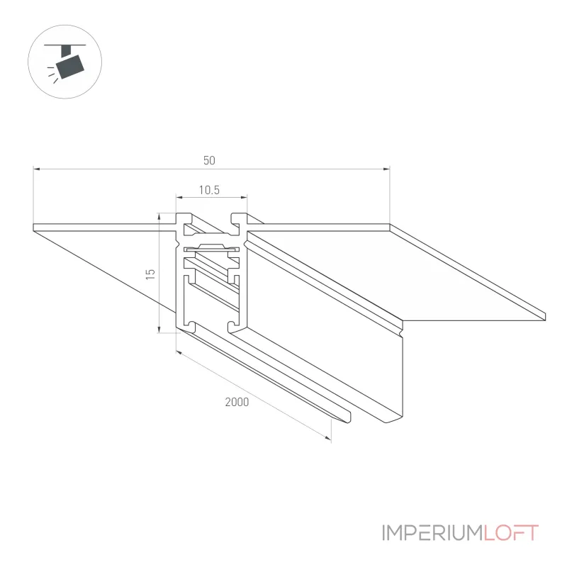 Трек встраиваемый MAG-MICROCOSM-TRACK-5015-FDW-2000 BK Arlight IP20 043051
