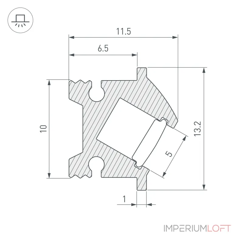 Профиль SL-BEVEL-H12-F13-2000 ANOD Arlight Алюминий 043748