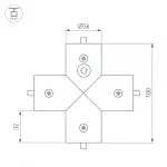 Соединитель профиля ROUND-D36-360-X90 Arlight Алюминий 050544