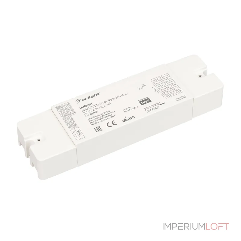 Arlight Диммер ARL-SIRIUS-TUYA-RGB-MIX-SUF 12-24В 5x4A 2.4G IP20 035807 Arlight Диммер ARL-SIRIUS-TUYA-RGB-MIX-SUF 12-24В 5x4A 2.4G IP20 035807