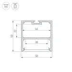 Arlight Профиль с экраном SL-LINE-5050-2500 WHITE+OPAL Алюминий 021467