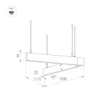 Arlight Светильник ALT-LINEAIR-ANGLE-60-FLAT-UPDOWN-DIM-1290x1115-85Вт Warm3000 BK 100 deg 230В IP20 040637